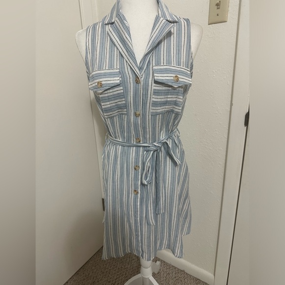 Mine Lightweight blue plaid dress size S - Picture 3 of 5